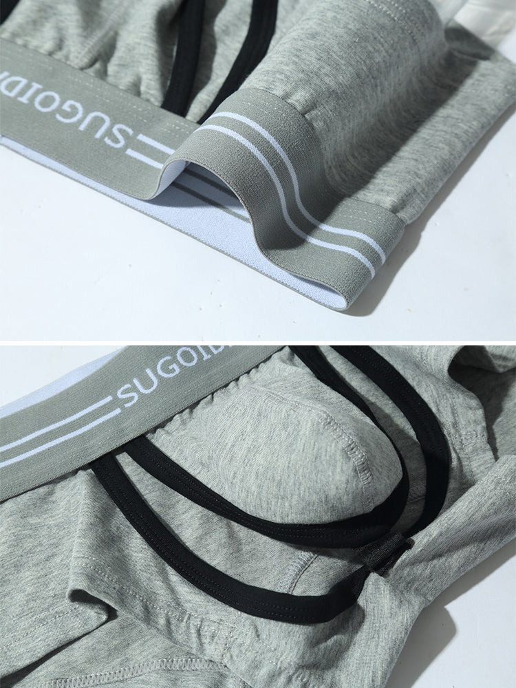 3 Pack Men's Sexy Cutout Trunks with Lift-up Pouch