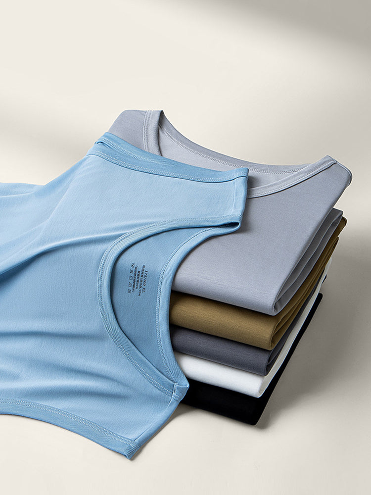 Men's Vests Undershirts with Ultimate Soft Short Sleeve Vests