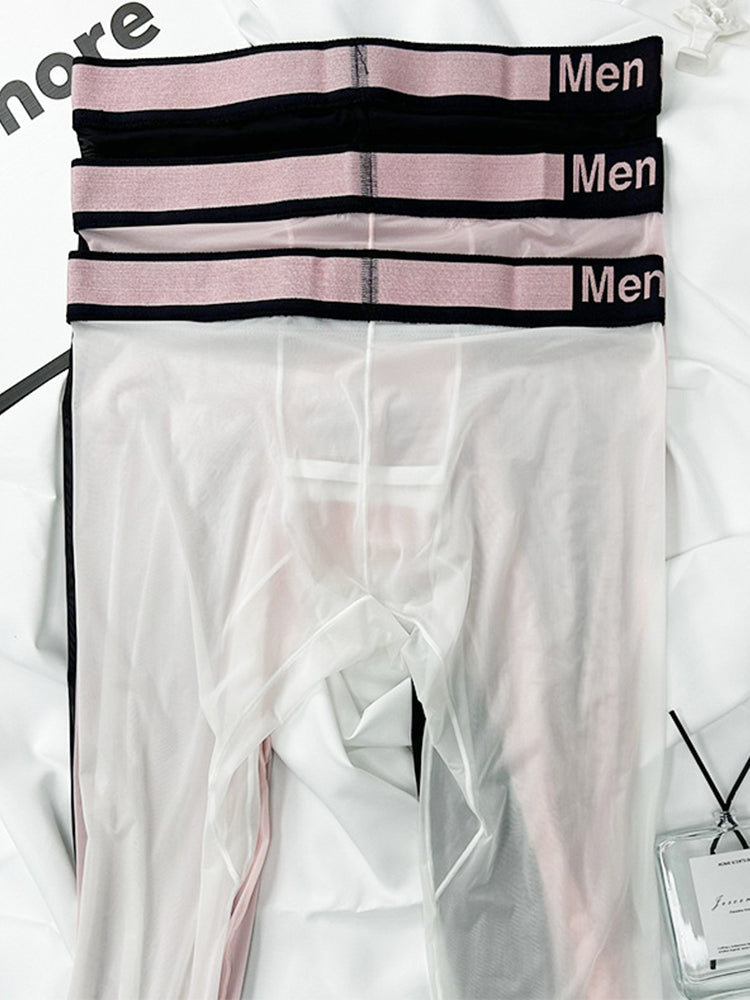 Men's Ice Silk Semi-Transparent Sexy Fitness Pants