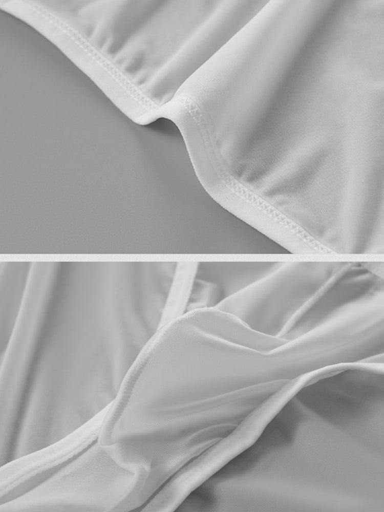 2 Pack Men's Thin Ice Silk Face Mask Fabric U-Convex Sexy Semi-Transparent Bikini