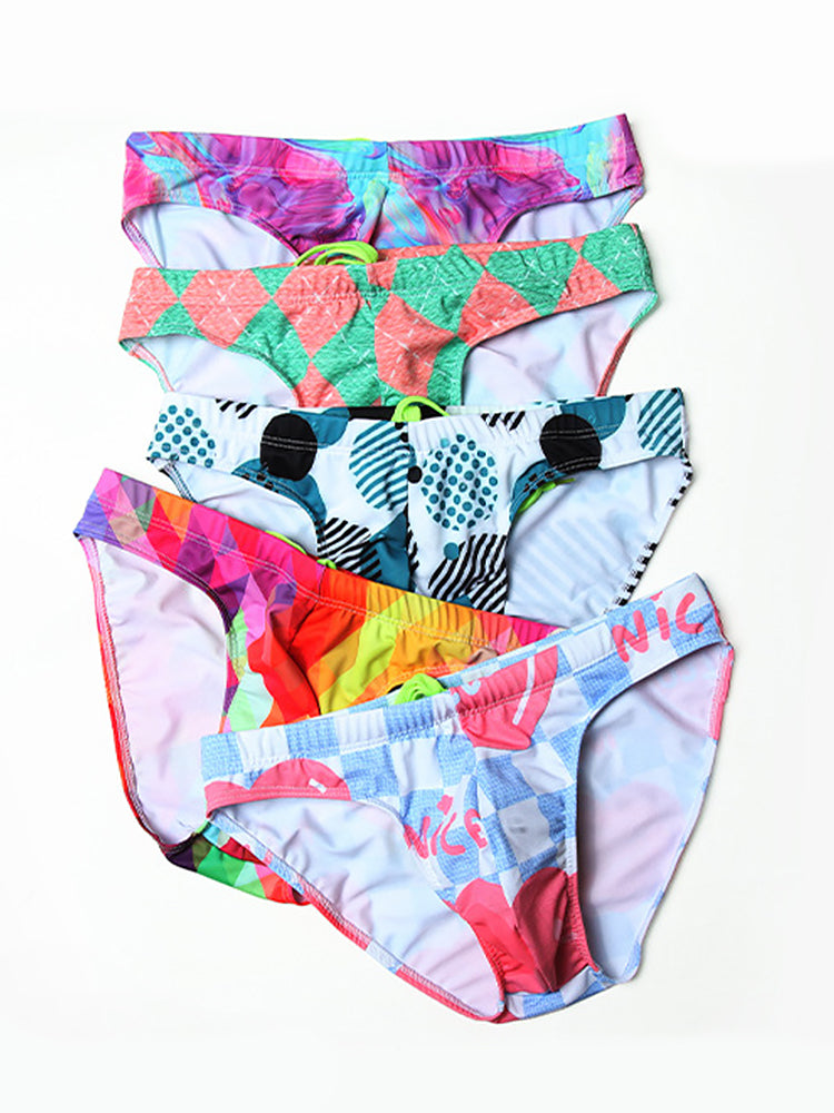 Men's Colorful Low-rise Briefs With Drawstring