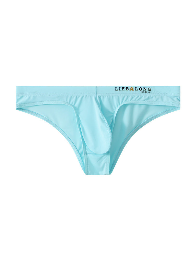 4 Pack Men's Ice Silk Low-Rise Big Pouch Sexy Comfortable Bikini