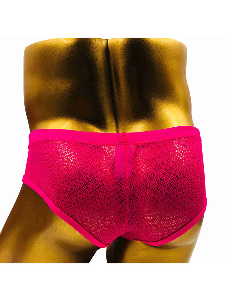 2 Pack Men's Low-Rise Lace Semi-Transparent Trunks