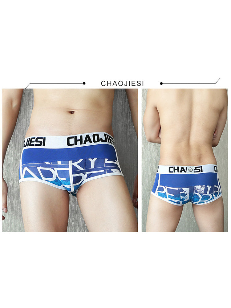 3 Pack Men's Cotton Trendy Youthful Sexy Low-Rise Trunks