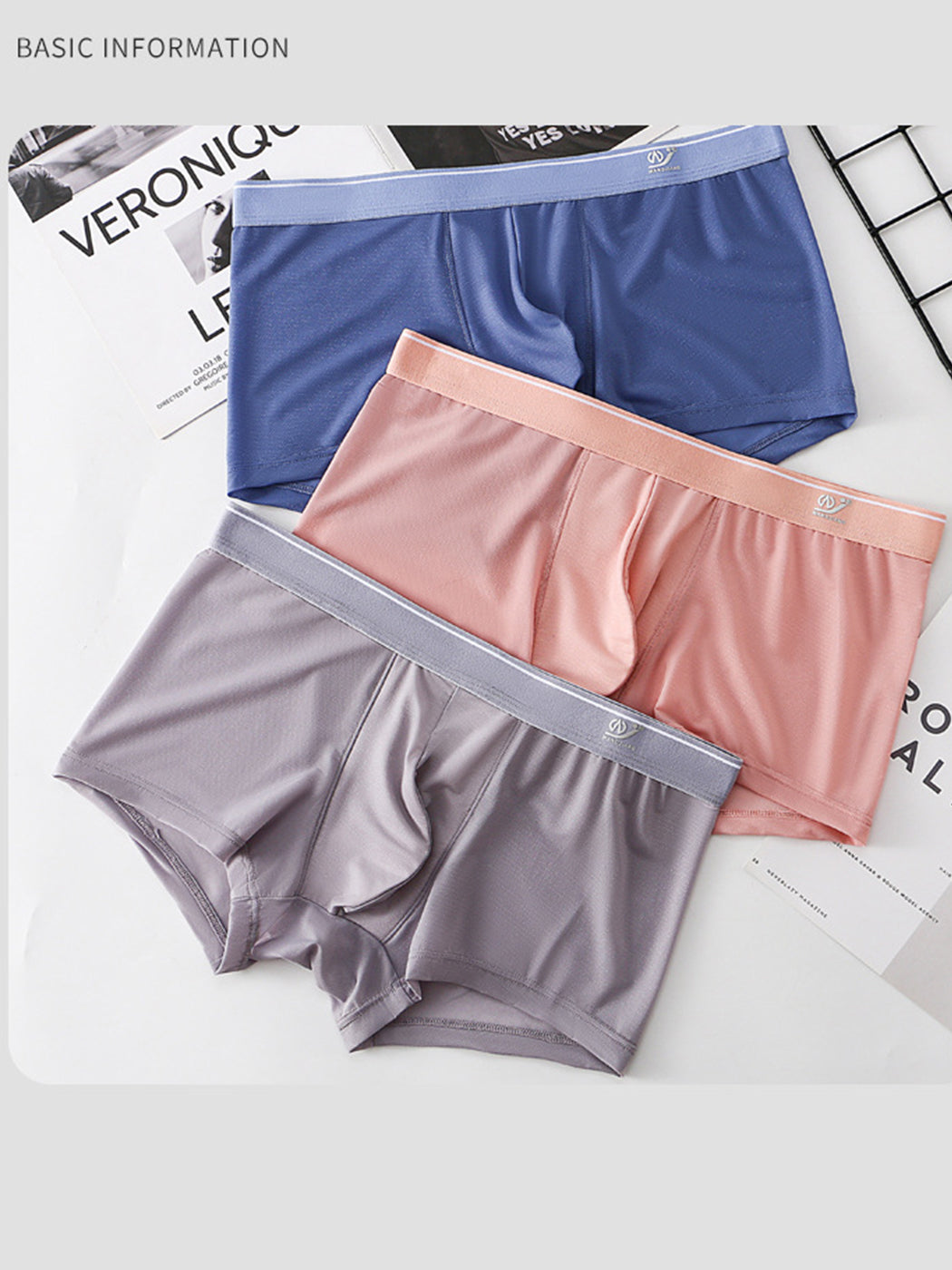 3 Pack Men's Comfy U Convex Pouch Trunks