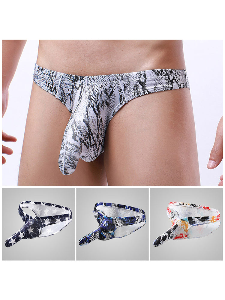 4 Pack Men's Elephant Print Sexy Bikini