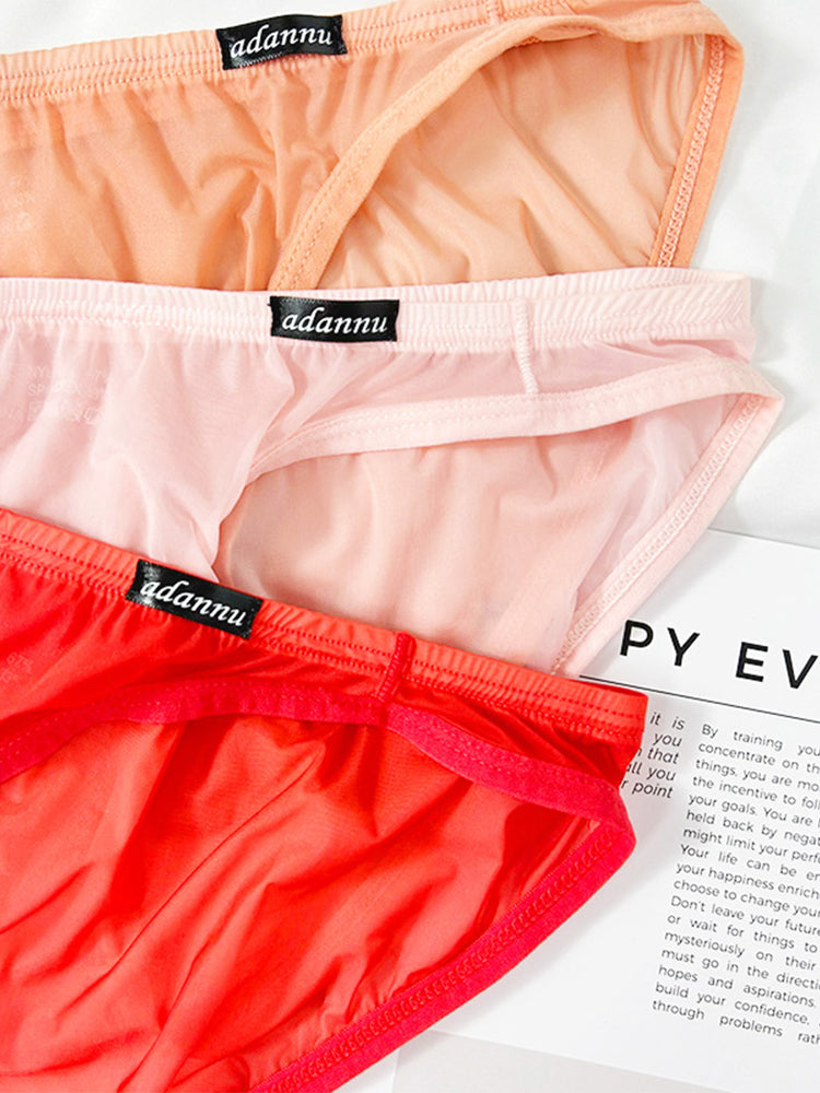 メンズ 3Dポーチ シアー アイスシルク ブリーフ