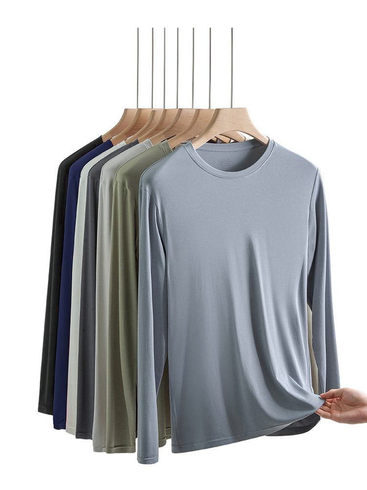 Men's Double-sided Modal Long-sleeved Solid Color T-shirt