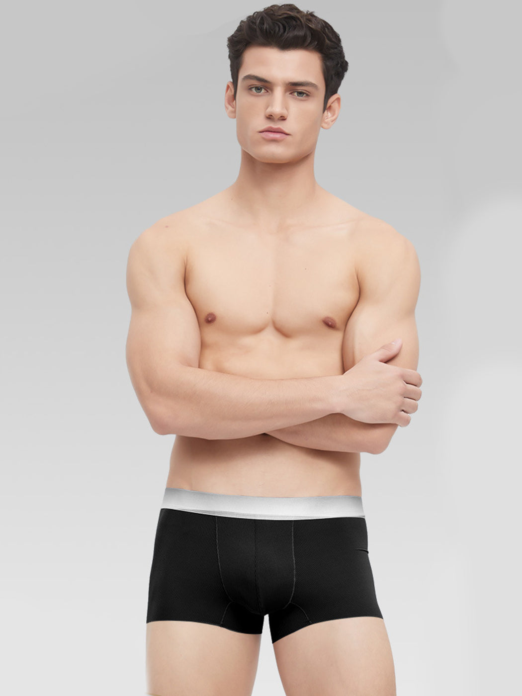 3 Pack Men's Breathable Threaded Fabric Ball Pouch Trunks