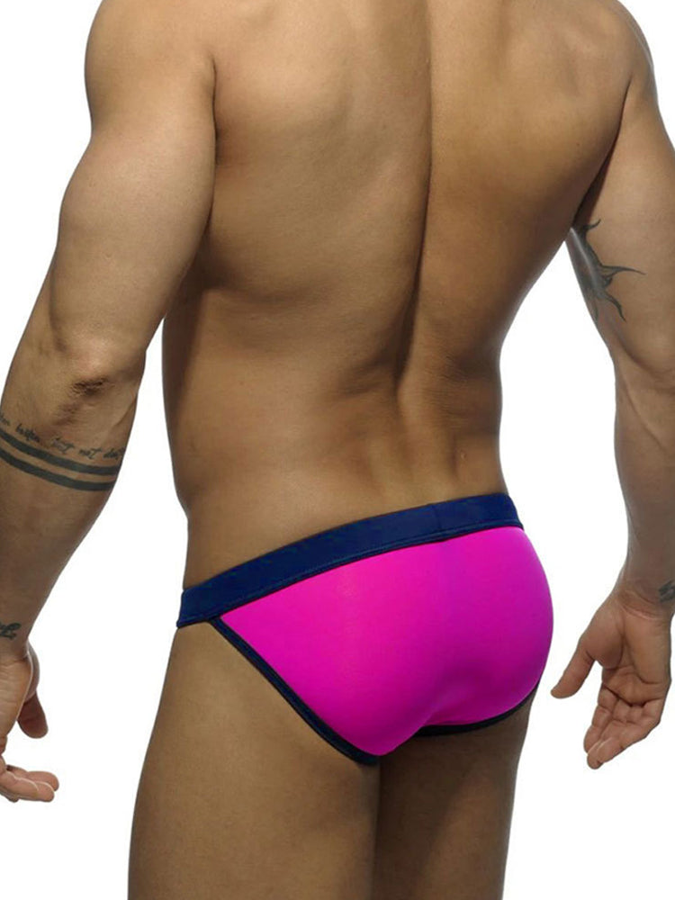 Men's Dual-Tone Swim Briefs with Removable Padding