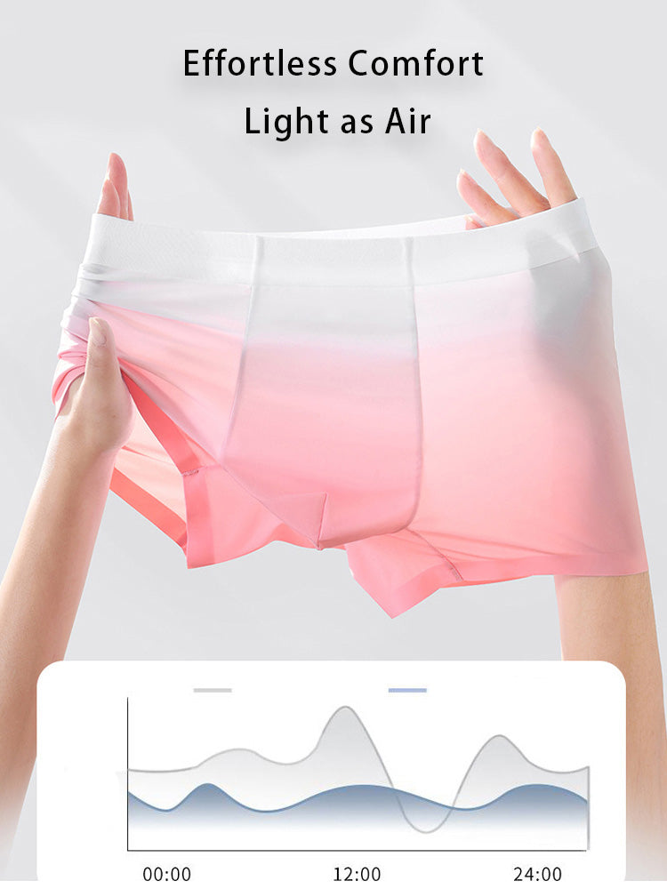 3 Pack Men's Ice Silk Gradient Quick-Dry Ultra-Thin Breathable Antibacterial Trunks