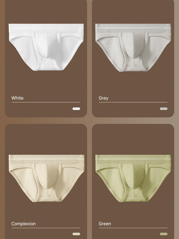 独立した内ポケット付きメンズワッフルコットンスプリットブリーフ2枚組