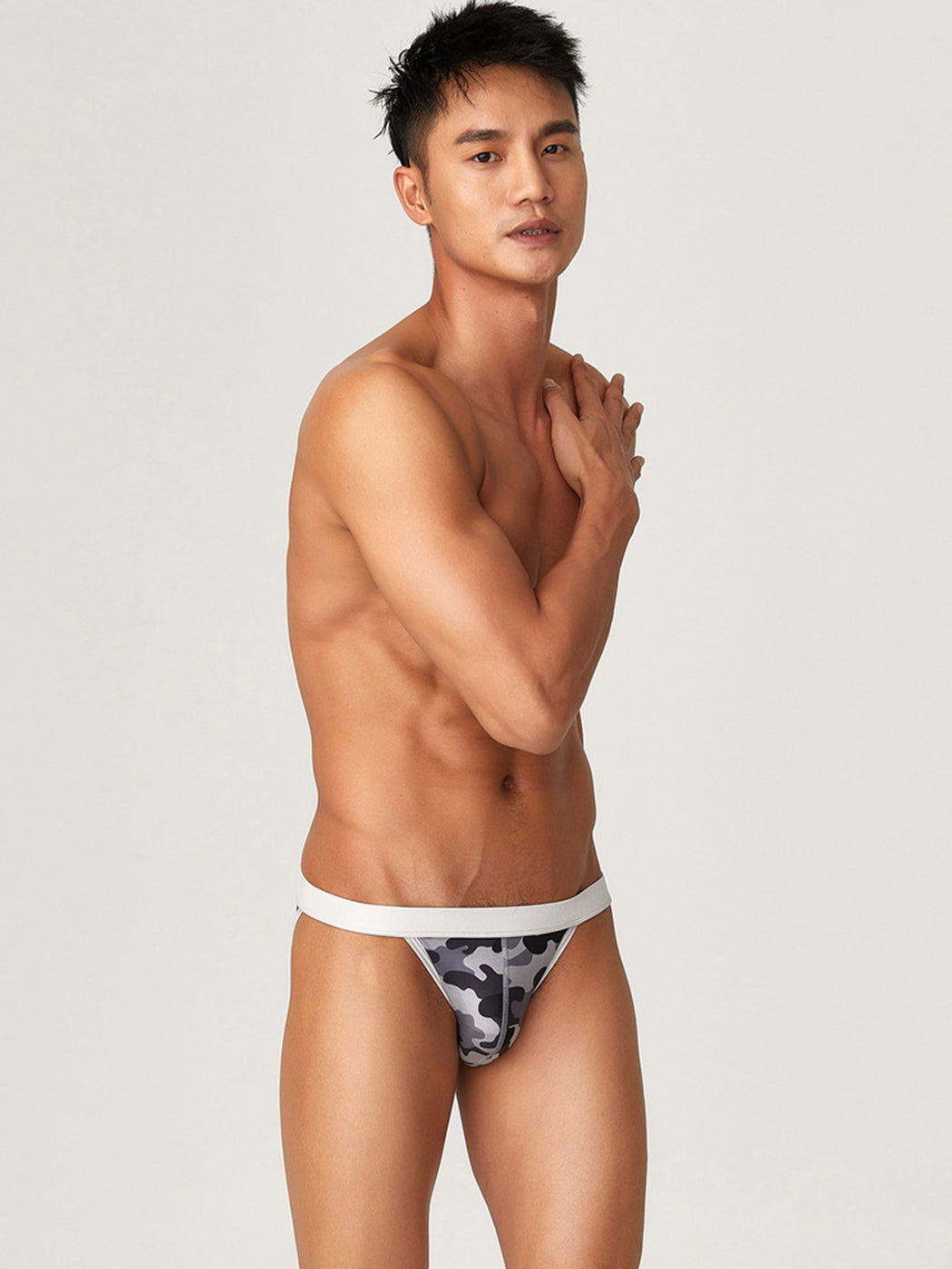 Men's Sexy Large Pouch Camo Print Bikini