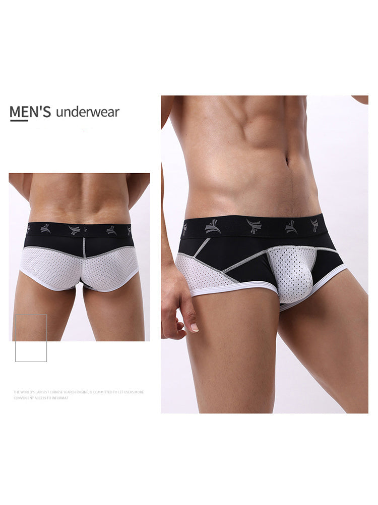 3 Pack Men's Nylon Mesh Breathable U-Pouch Trunks