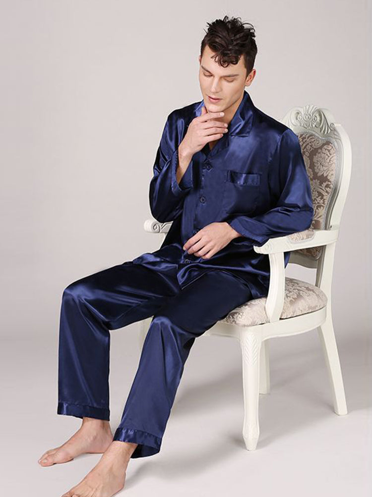 Men's Classic Satin Pajama Set Sleepwear