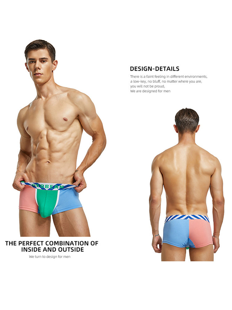 2-pack Men's Colorblock Cotton Boxer Briefs