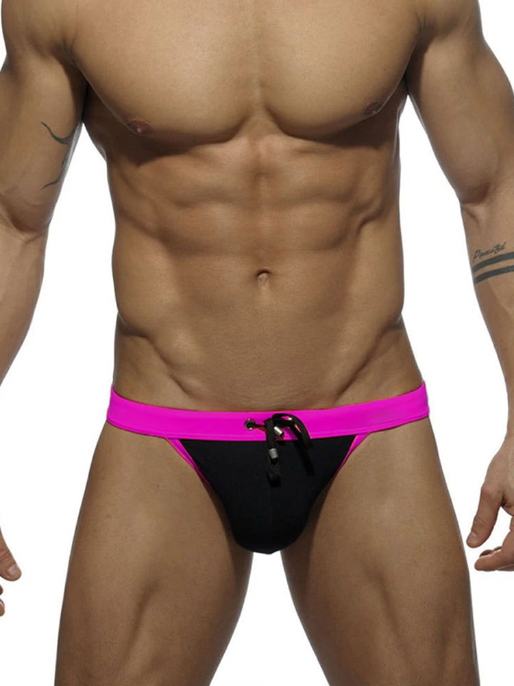 Men's Dual-Tone Swim Briefs with Removable Padding