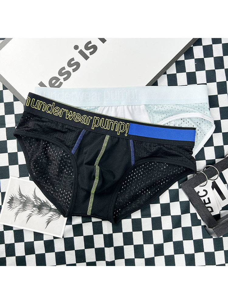 2 Pack Men's Mesh Loose Fit Sport Low-Rise Briefs