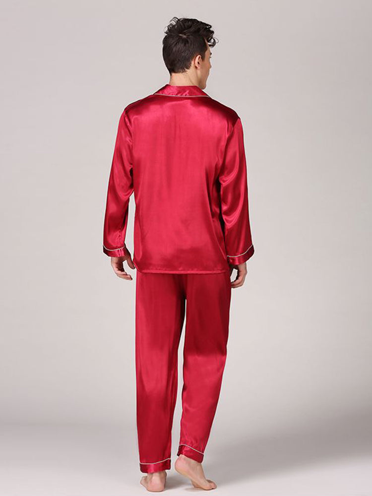 Men's Classic Satin Pajama Set Sleepwear