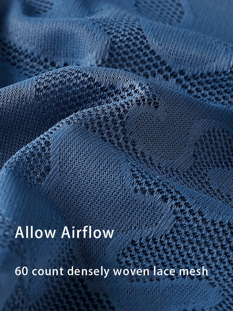 3 Pack Men's Graphene Anti-Bacterial Hollow Lace Ultra-Thin Trunks