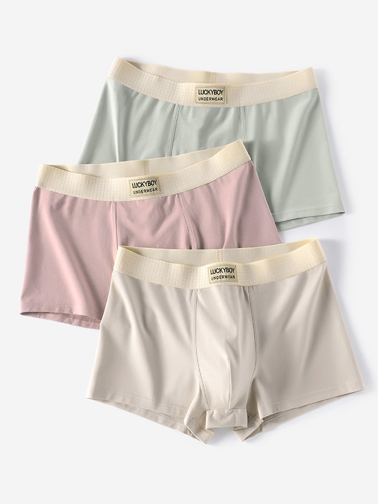 3 Pack Men's Cotton Mid-Rise Breathable Sports Tights Men's Boxer Briefs