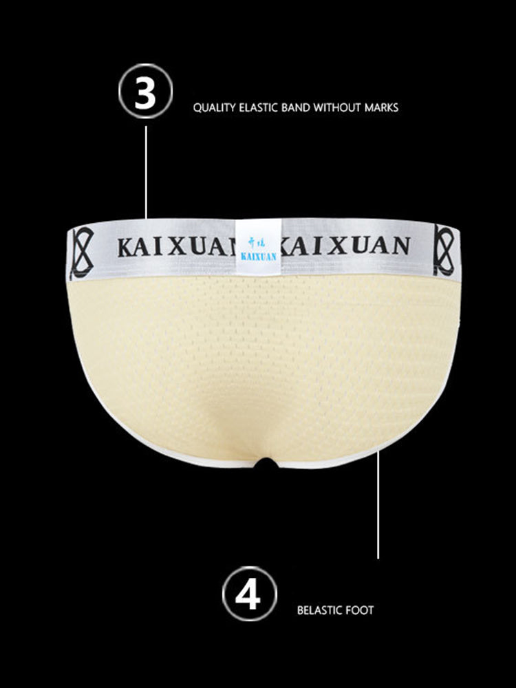 2 Pack Men's Sexy Mesh Front Opening Sponge Coaster Briefs