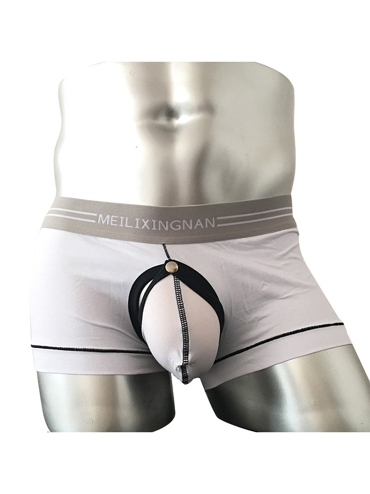 2 Pack Men's Detachable Pouch Breathable Boxer Briefs