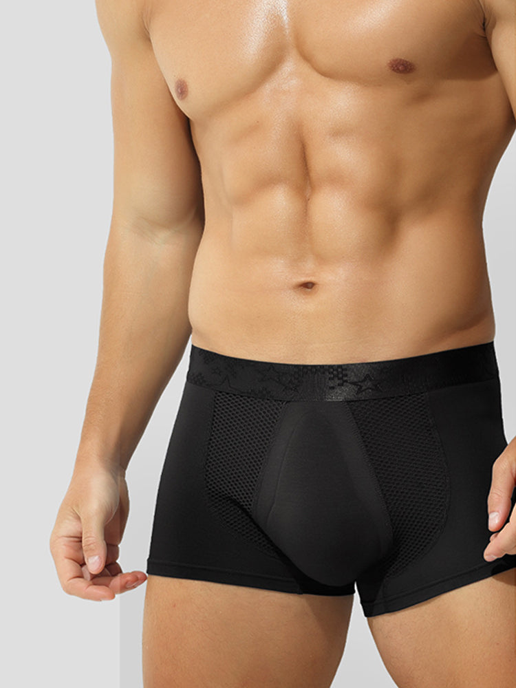 3 Pack Men's Breathable 3D Pouch Trunks