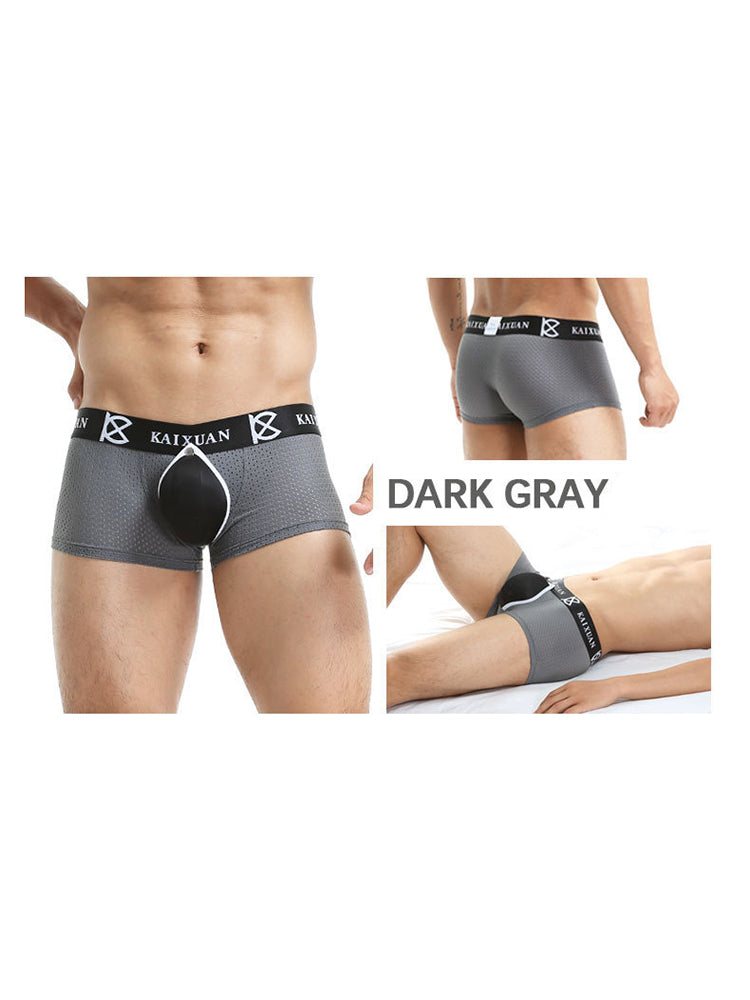 2-pack Men's Sexy Detachable Curled Cup Snap Hip Boxer Briefs