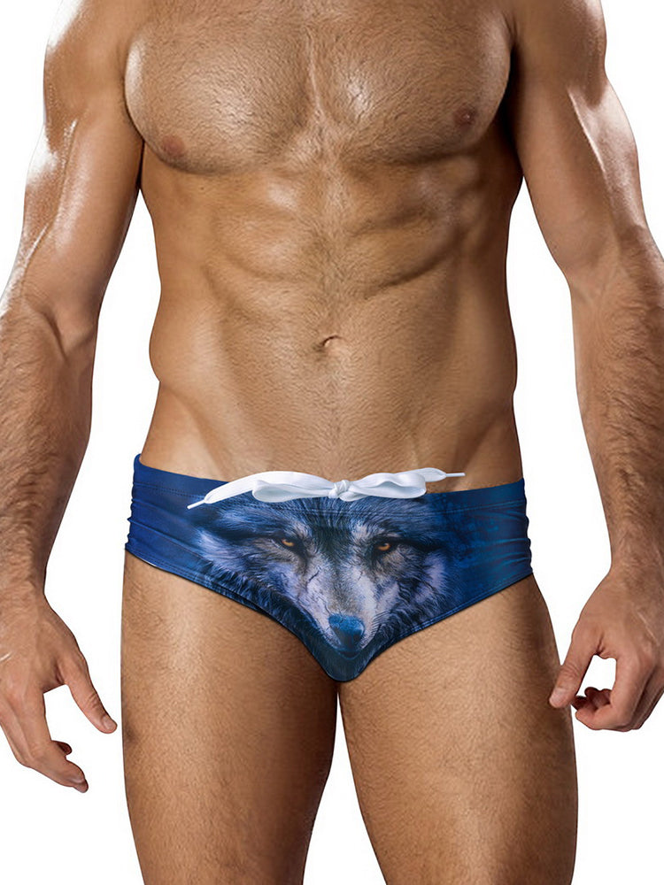 Men's Low-Rise Sexy Stylish Print Swim Briefs