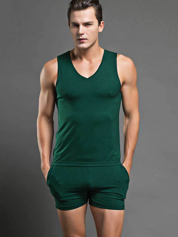 Solid Color Modal Home Boxers for Men