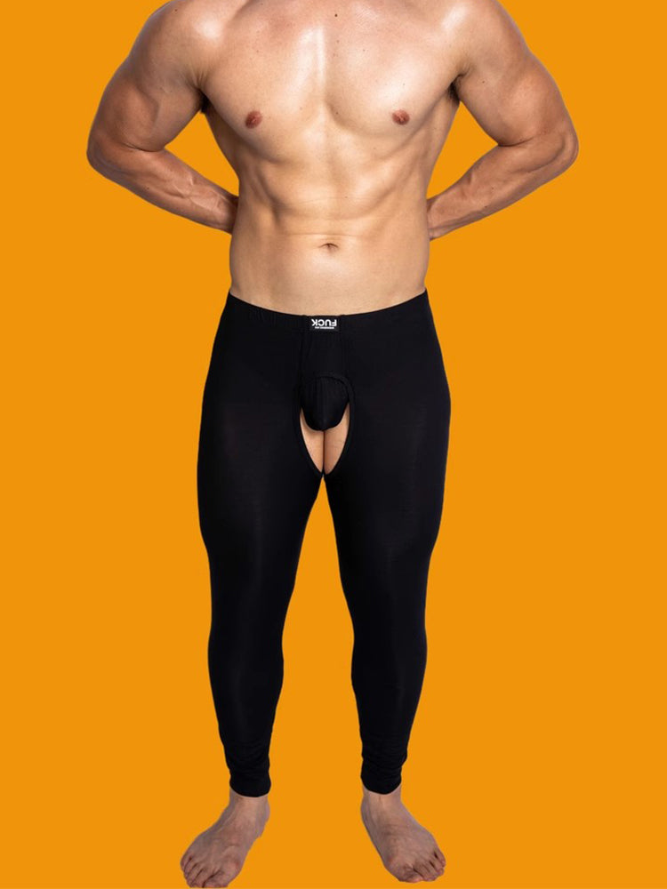 Men's Low-Rise Split Hollow Base Layer Breathable Tights