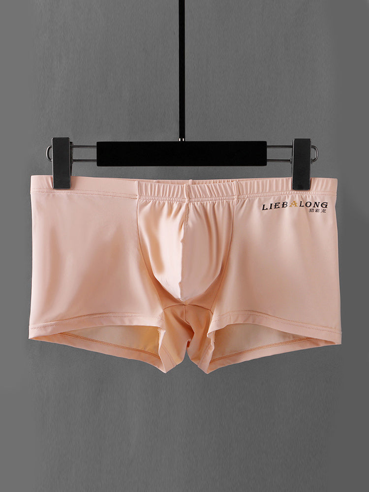 3 Pack Men's Breathable Ice Silk Double-Layered Big Pouch Sexy Boxer Briefs