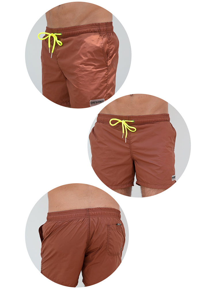 Men's Neon Drawstring Swim Board Shorts
