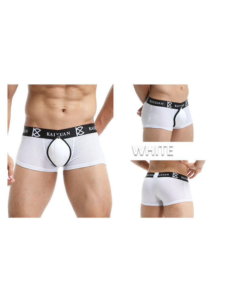 2-pack Men's Sexy Detachable Curled Cup Snap Hip Boxer Briefs