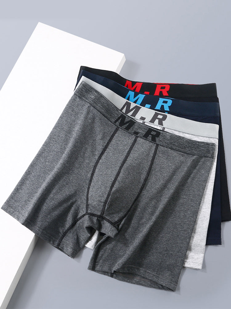 メンズ 快適コットン 擦れ防止 高伸縮性 スポーツボクサーブリーフ 4枚パック
