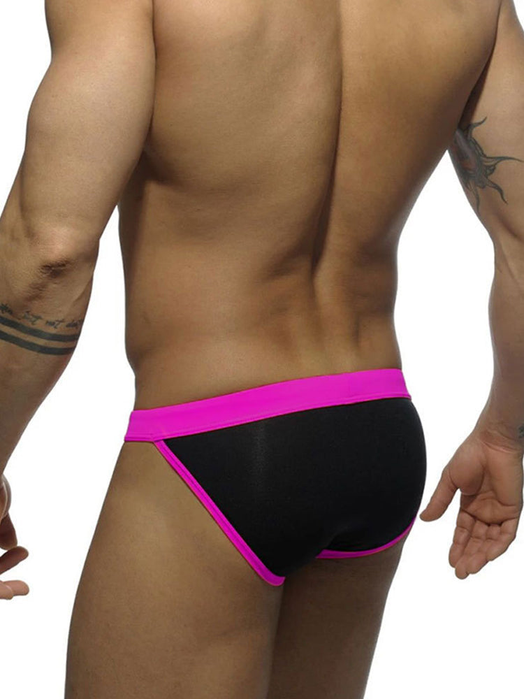 Men's Dual-Tone Swim Briefs with Removable Padding