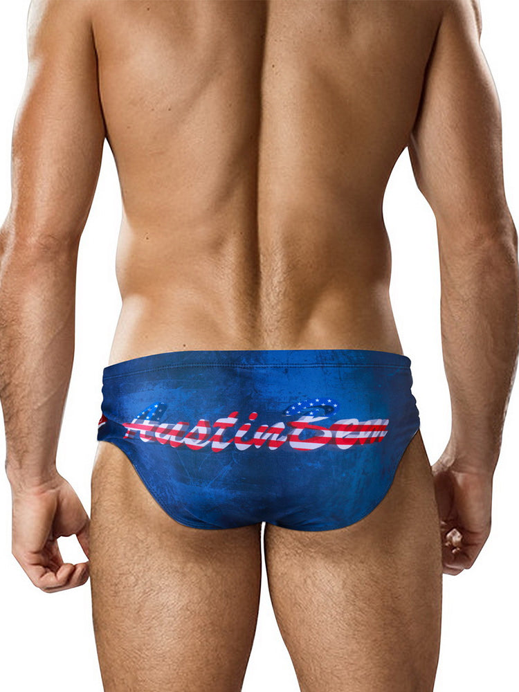 Men's Low-Rise Sexy Stylish Print Swim Briefs