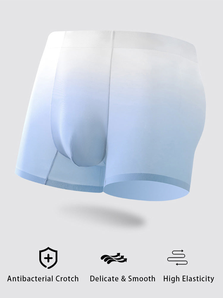 3 Pack Men's Ice Silk Gradient Quick-Dry Ultra-Thin Breathable Antibacterial Trunks