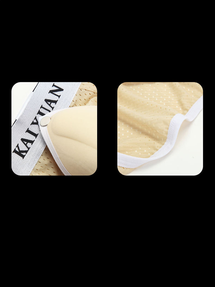 2 Pack Men's Sexy Mesh Front Opening Sponge Coaster Briefs