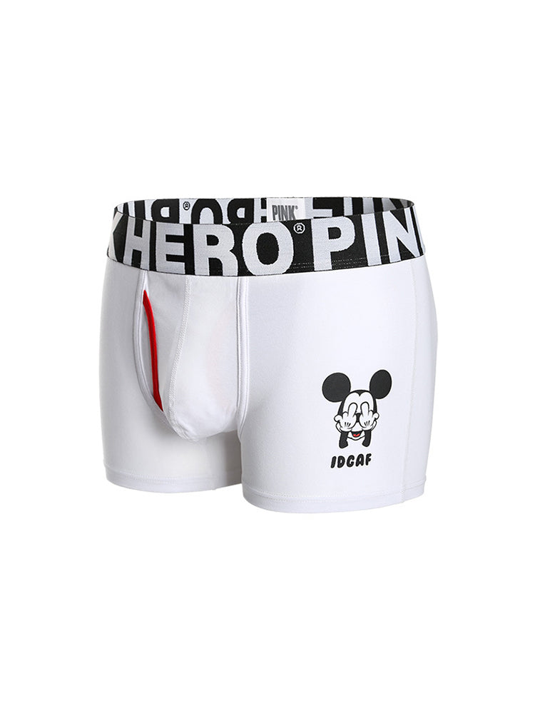 Cartoon Print Soft Cotton Trunks with Fly