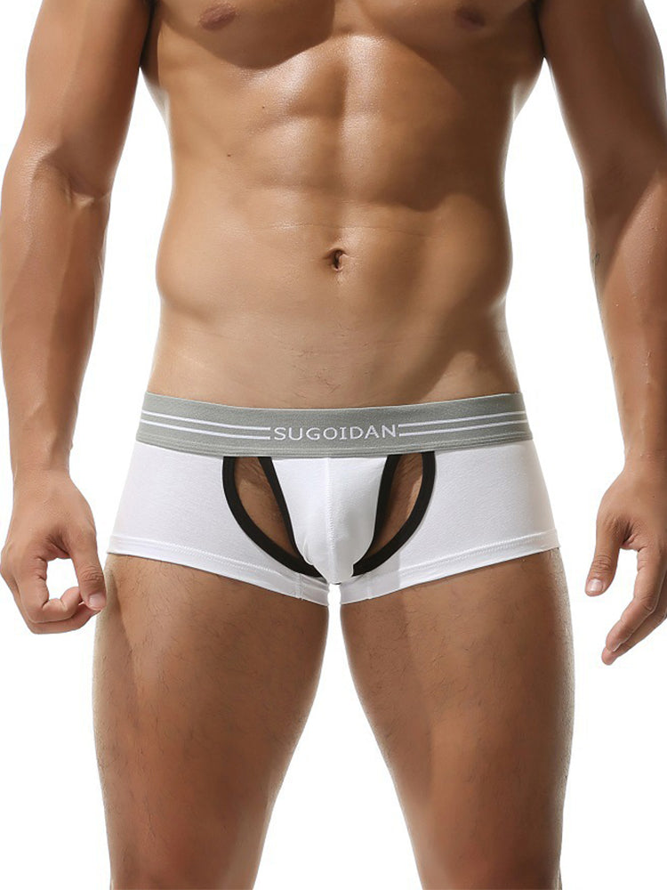 3 Pack Men's Sexy Cutout Trunks with Lift-up Pouch