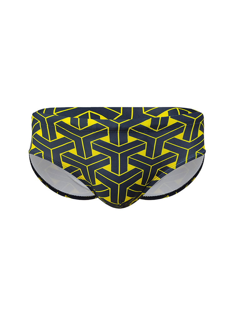 Men's 3D Pouch Printed Fitness Swim Brief