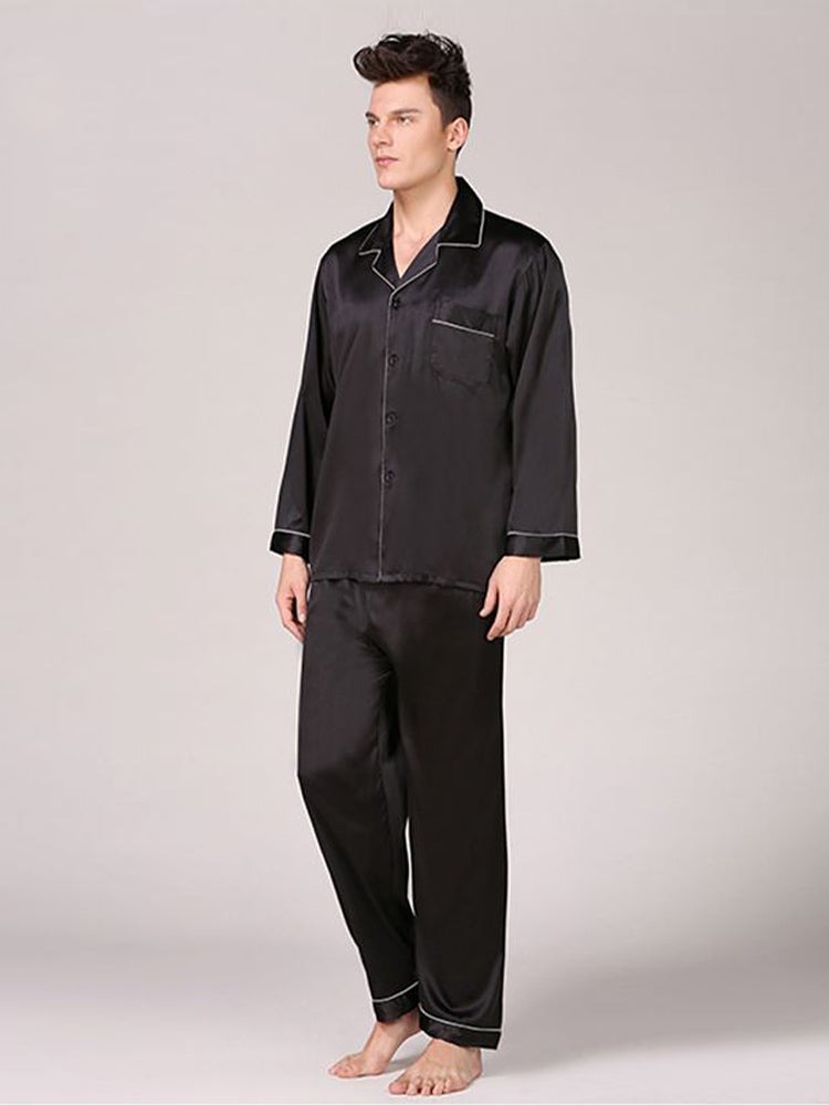 Men's Classic Satin Pajama Set Sleepwear