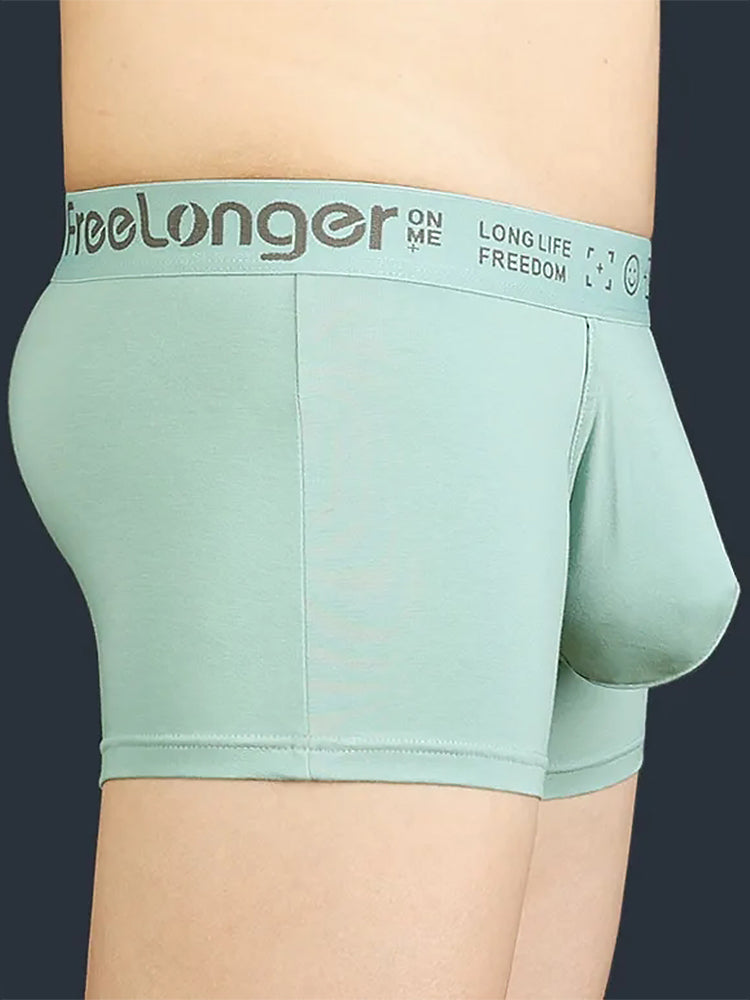 FreeLonger Men's Soft Cotton Big Pouch Trunks