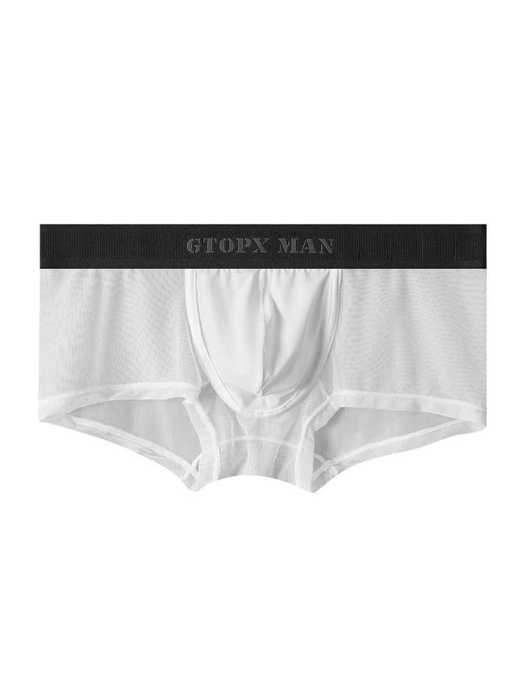 2-Pack Men's Breathable Mesh Ice Silk U-convex Low Waist Boxer Briefs