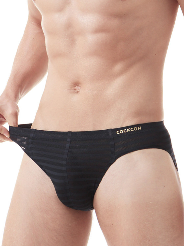 3 Pack Men's Mesh Nylon Breathable Solid Color Bikini