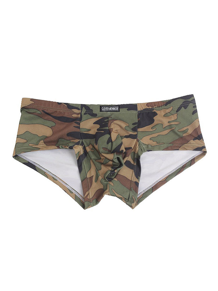Men's Camo Print Short Leg Trunks