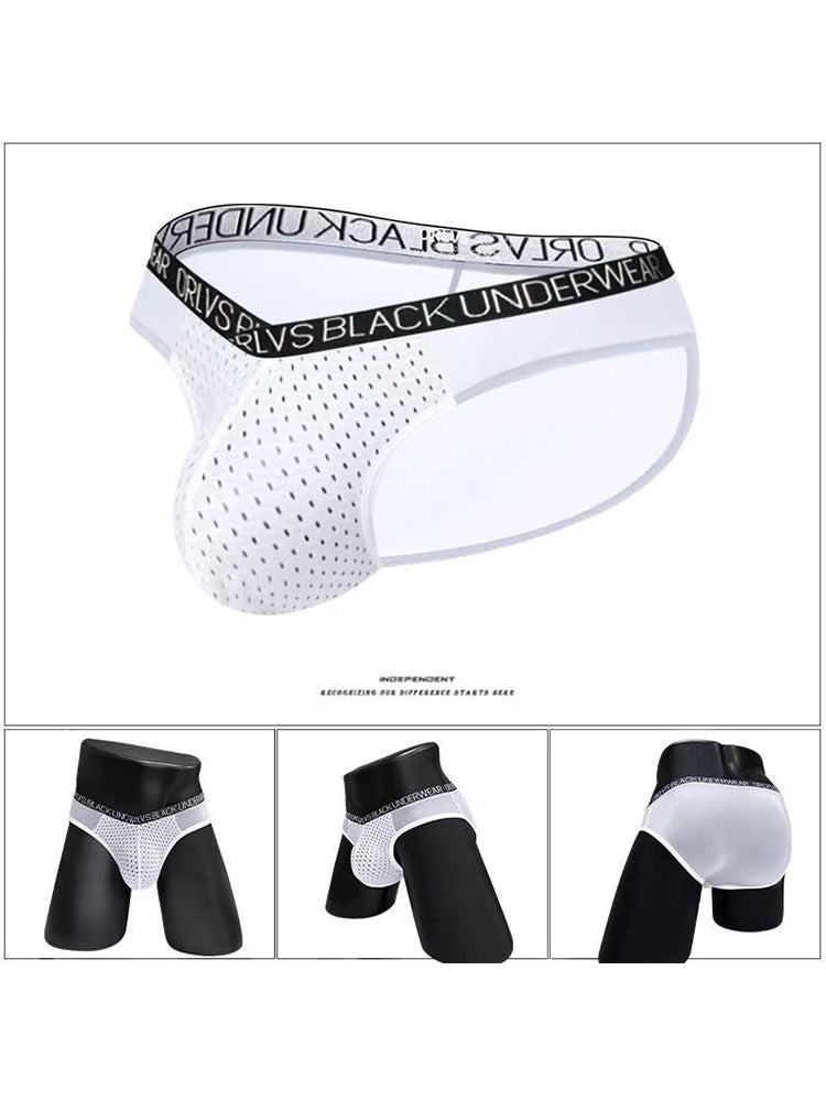 2-Pack Breathable Low Waist U-Convex Semi-Transparent Men's Briefs