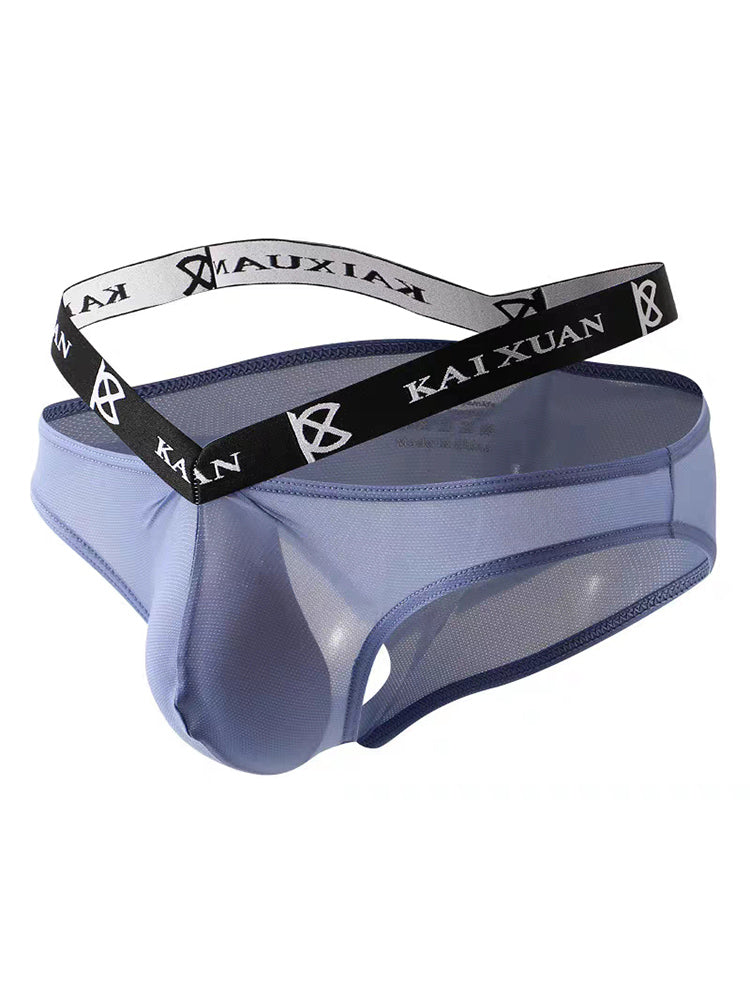 3 Pack Men's Sexy Ice Silk Mesh Breathable Erotic Briefs